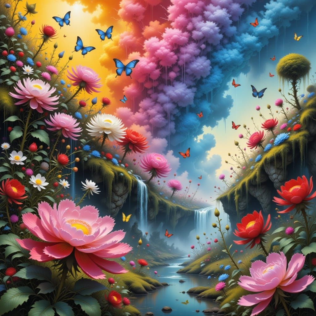 Vibrant Collage of Art Styles in Digital Creation