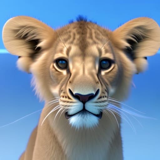 Hyperrealistic Pastel 3D Render of a Cute Lion