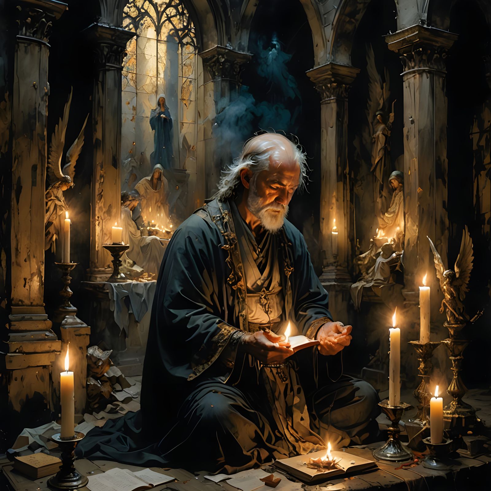 Medieval Wizard's Oratory: A Surreal Meditation