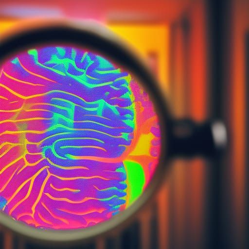 Brain Examination in Vaporwave Style with Fun Colors