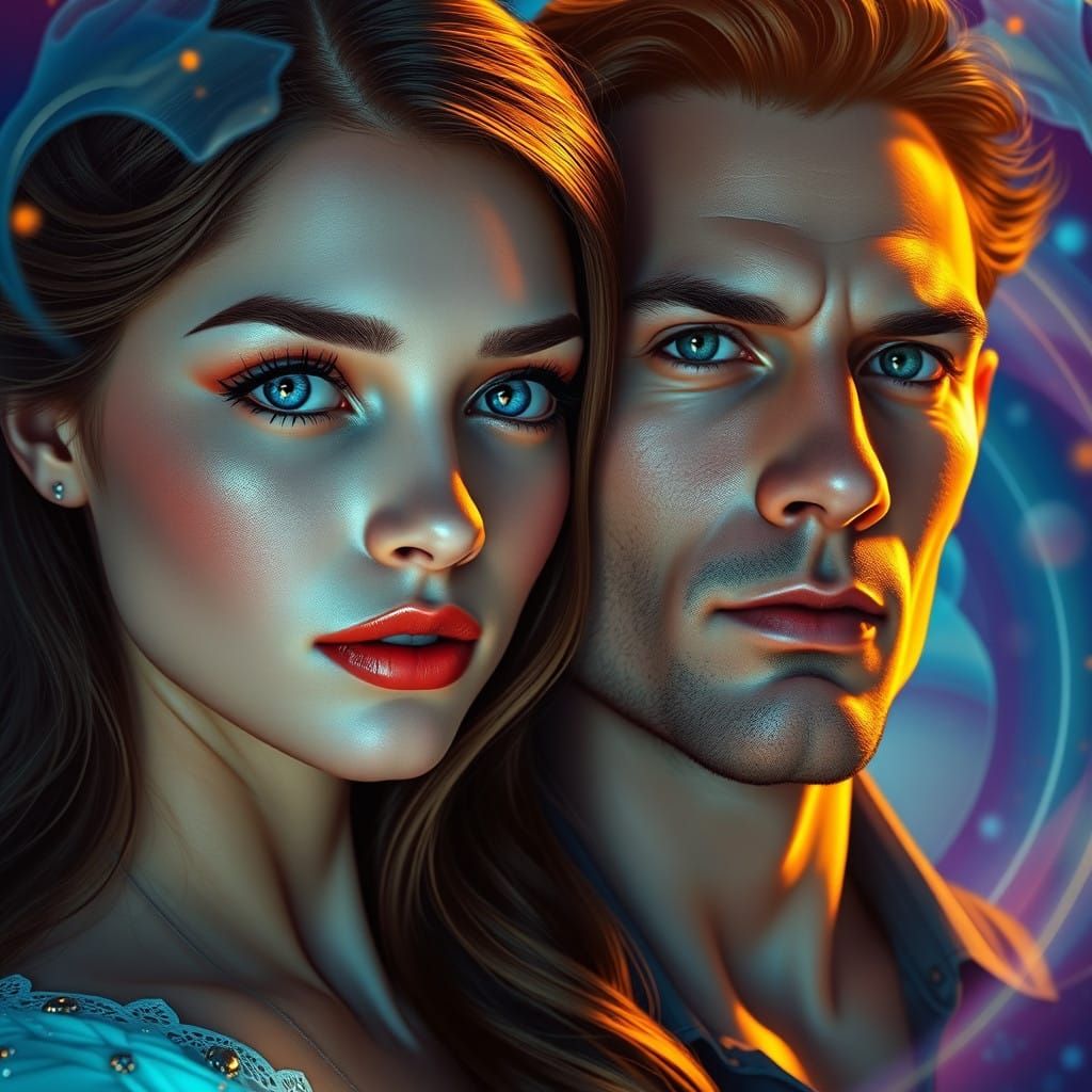 Enchanting Couple in Dreamlike Atmosphere, Digital Painting