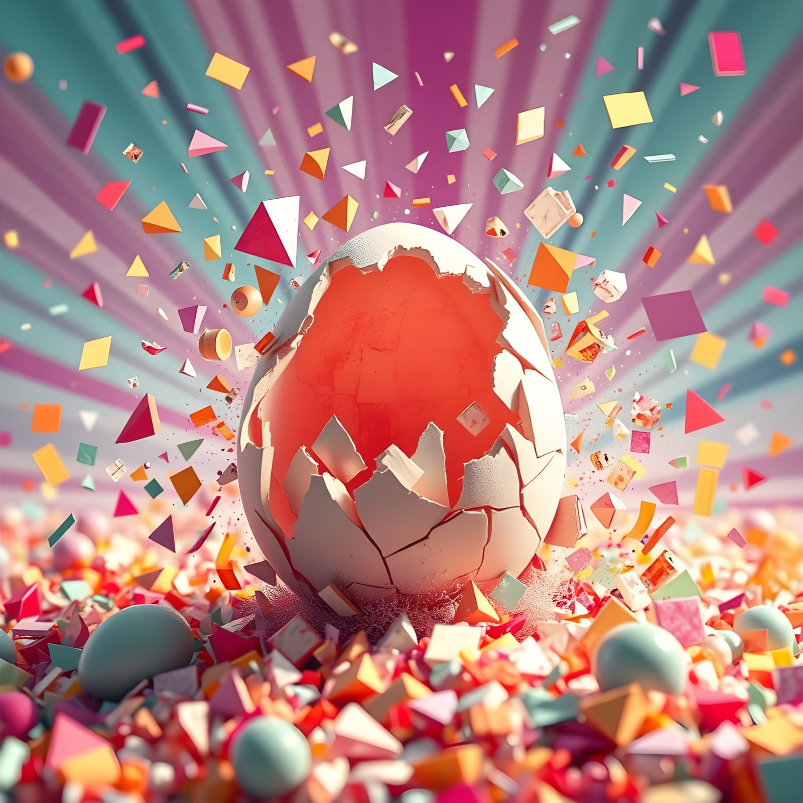 Geometric Eggshell Confetti