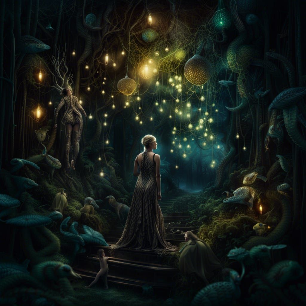 Bioluminescent Silk and Glow Worms: A Mystical Scene