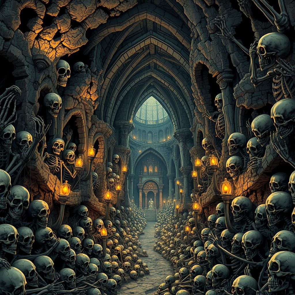 Gothic Catacombs of Ancient Bones