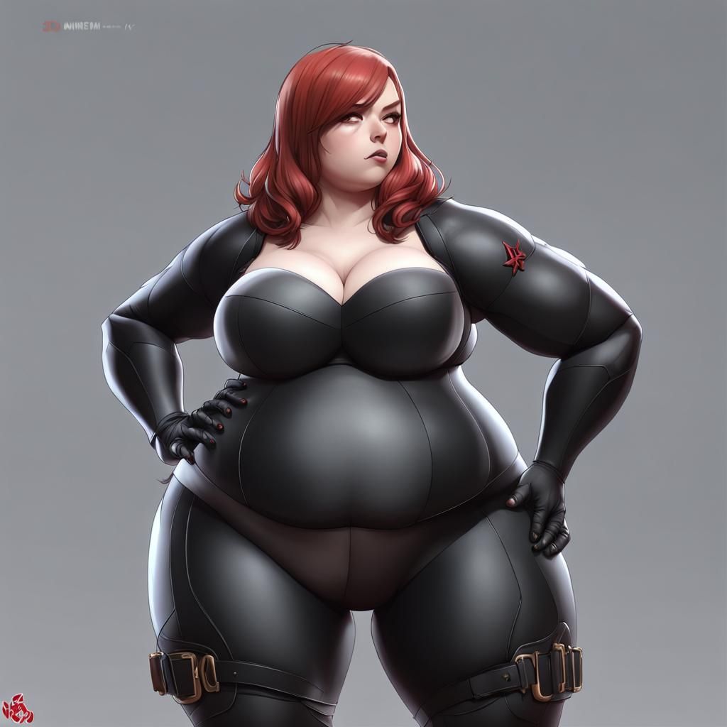 Detailed 3D Anime Black Widow Spider