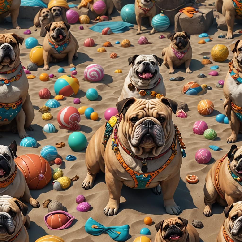 Fat Dog in Bikini: Detailed Fantasy Art