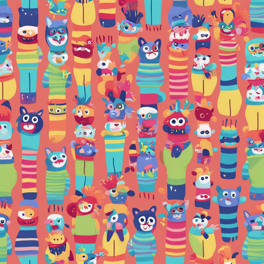 Sock puppet design for socks.