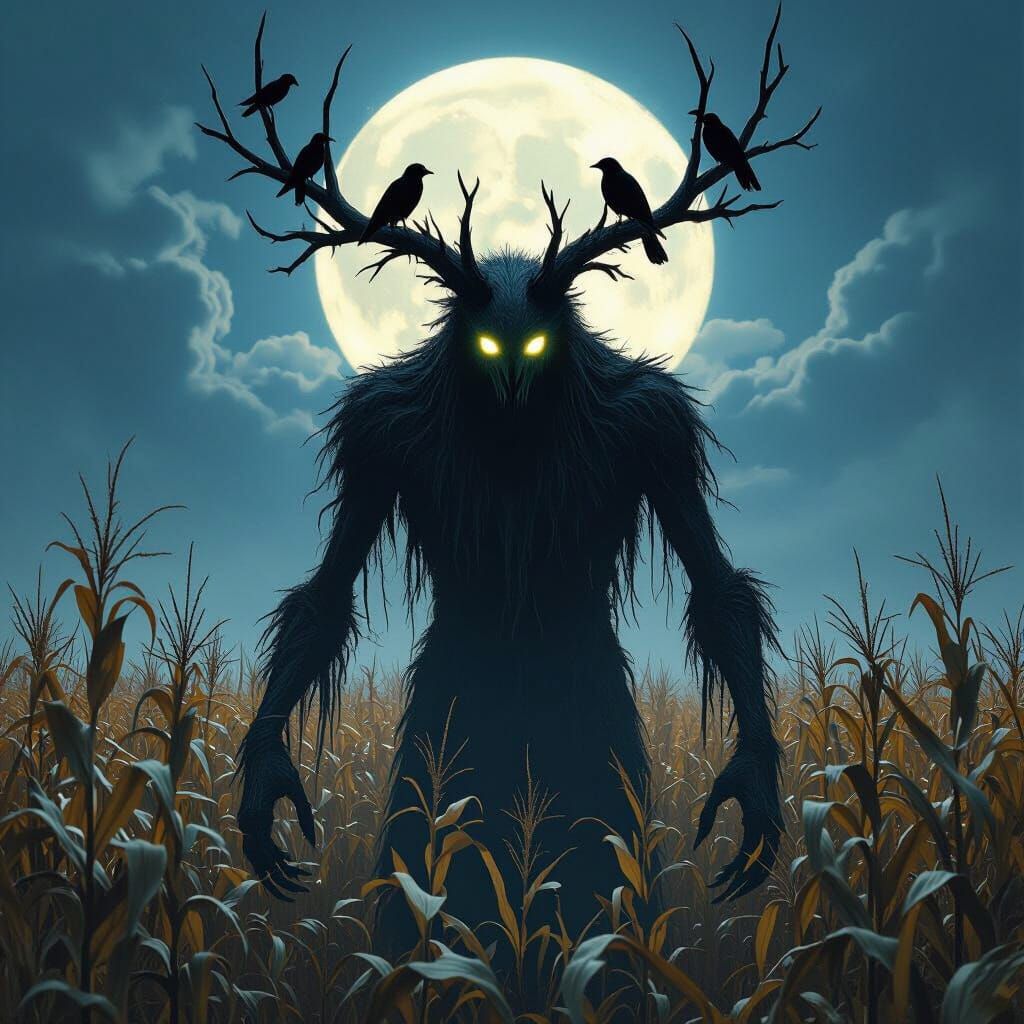 Moonlit Horror: A Colossal Biomechanical Nightmare