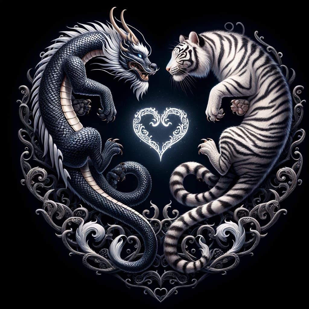 Celestial Dragon and White Tiger: Yin Yang Heart