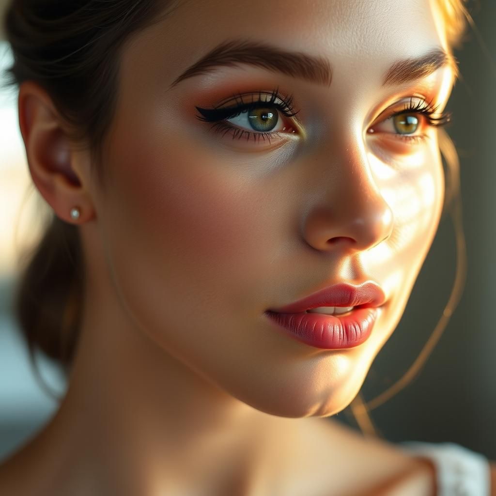Close-Up Portrait of a Beautiful Young Woman