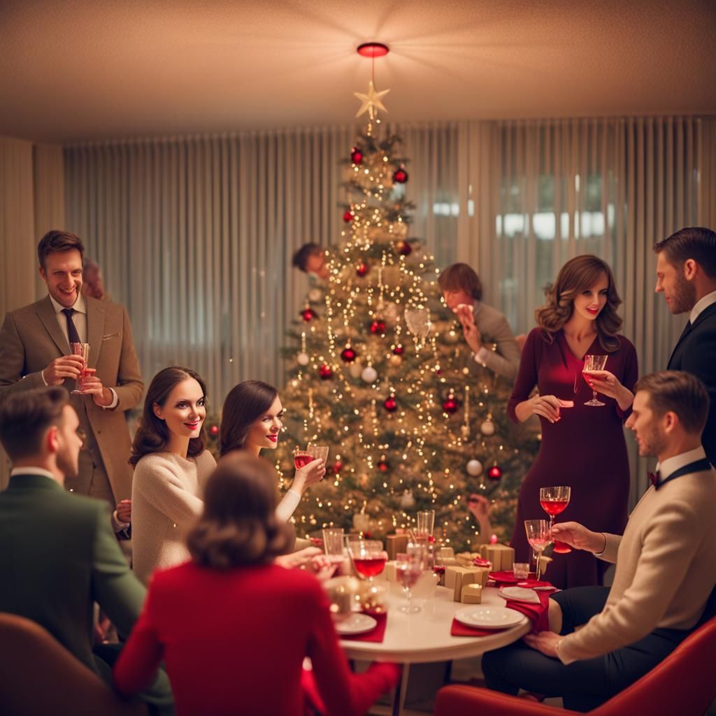 Christmas Party in Mid-Century Modern Style