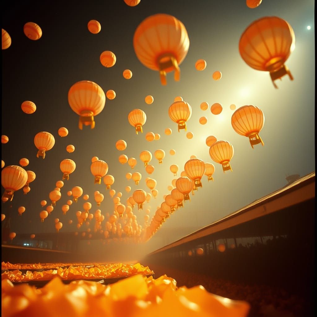 Soap Bubbles Floating: Cinematic Film Still