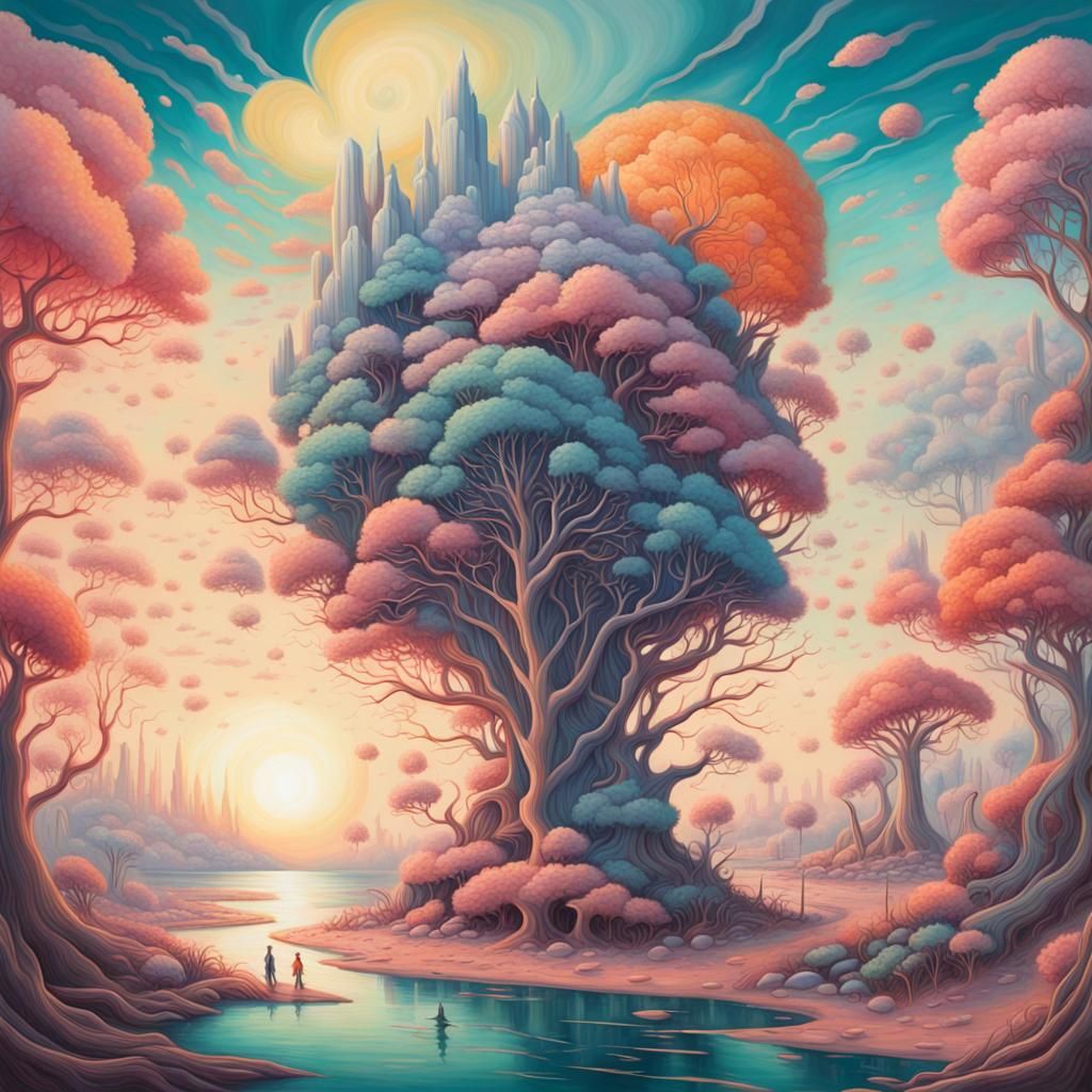 Surreal Dawn in Pastel Colors