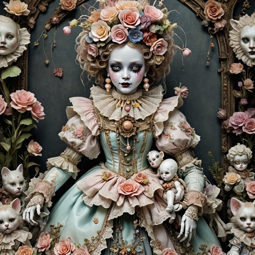 Adorably cute yet sinister porcelain Madonna and child dolls...