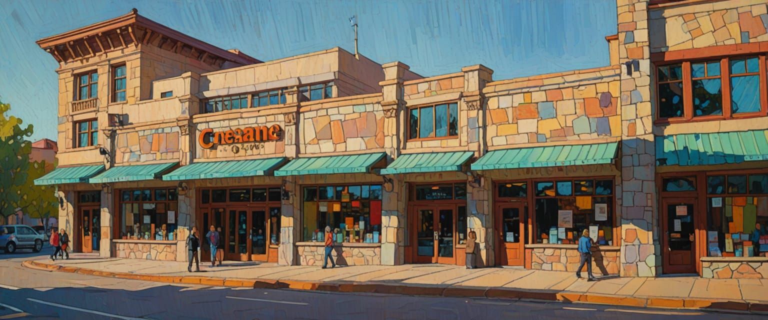 Borders Bookstore in Gouache Impressionist Style