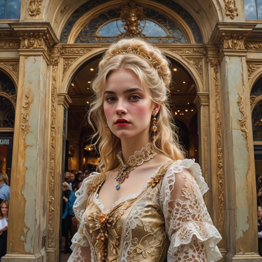 Neo-Romantic Portrait of Woman in 1980s Outfit