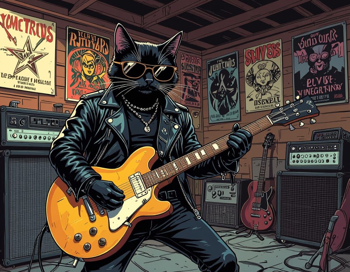 Cool Cat Shreds Guitar: A Gen X Tribute