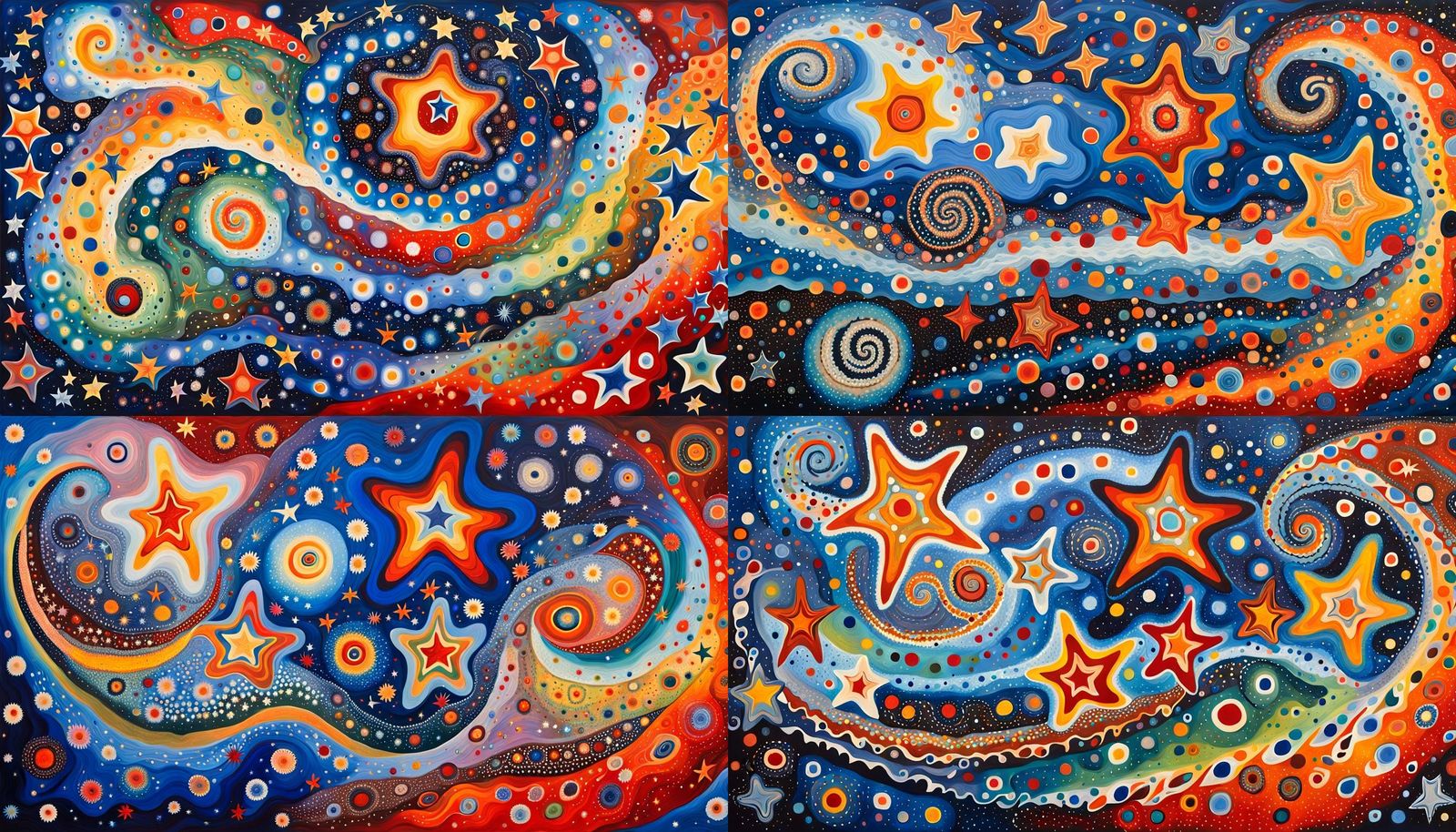 Aboriginal Dreamtime Painting: Cosmic Star Formation