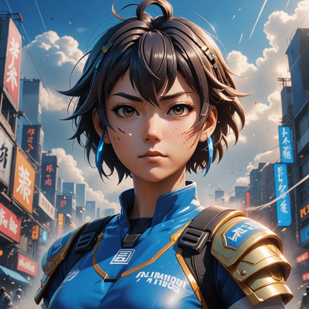 Sakura Kasugano in Futuristic Street Fighter Style