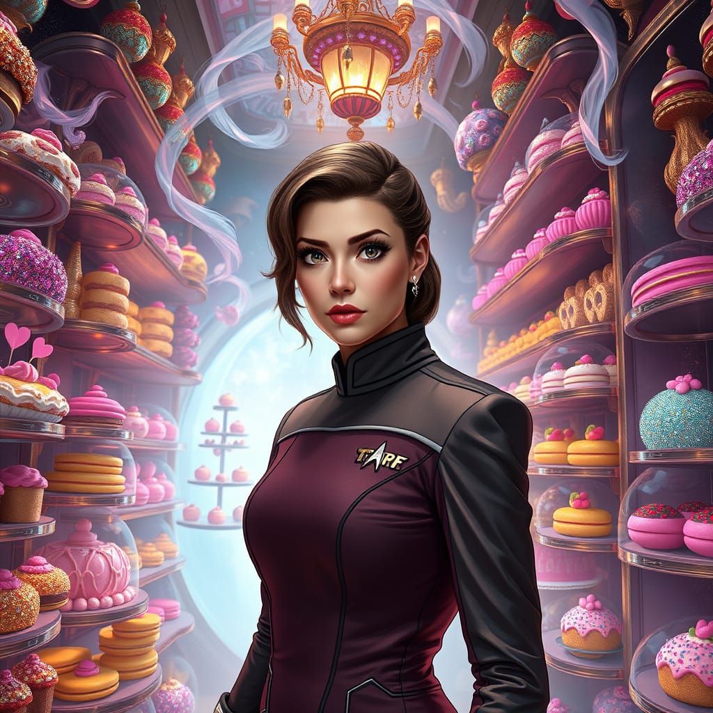 Starfleet Officer Stalks in Whimsical Dessert Parlour with M...