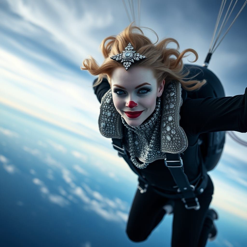 Diamond Clown Skydiving: Fine Art Portrait
