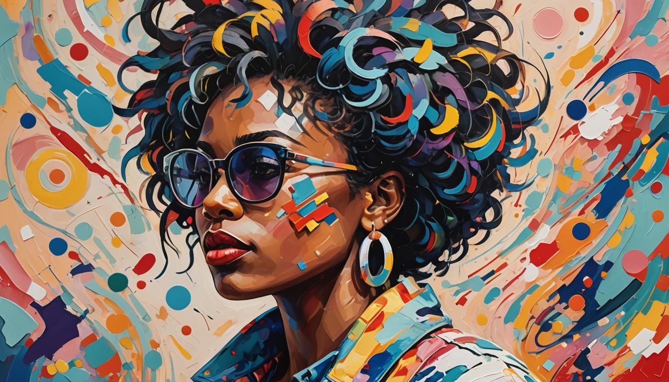 Abstract Palette Knife Portrait in Pastel Hues