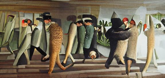 Bank Robbery in Folk Art Style