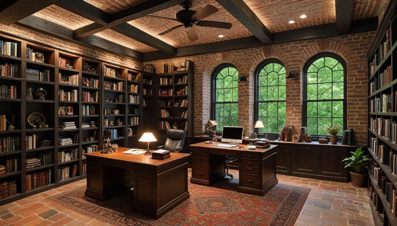 Elegant High-End Man Cave with Rustic Touches