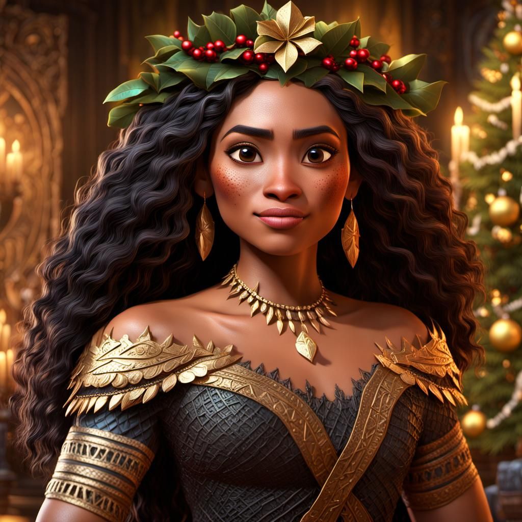 Gothic Moana in Dark Fantasy Style