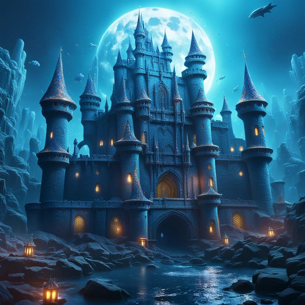 Digital Castle in Cyberspace Concept Art