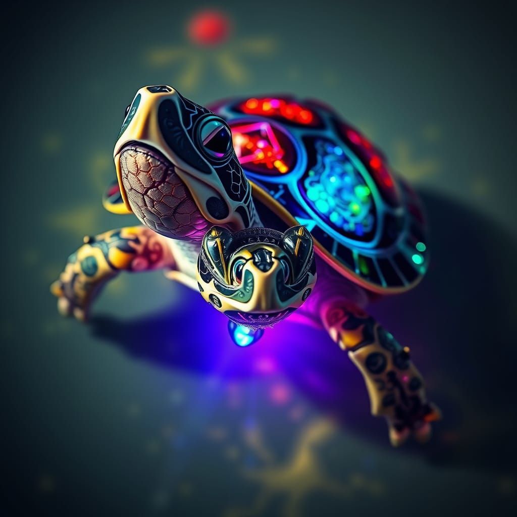 Venerable Tortoise Clergyman in Multicolored Armor