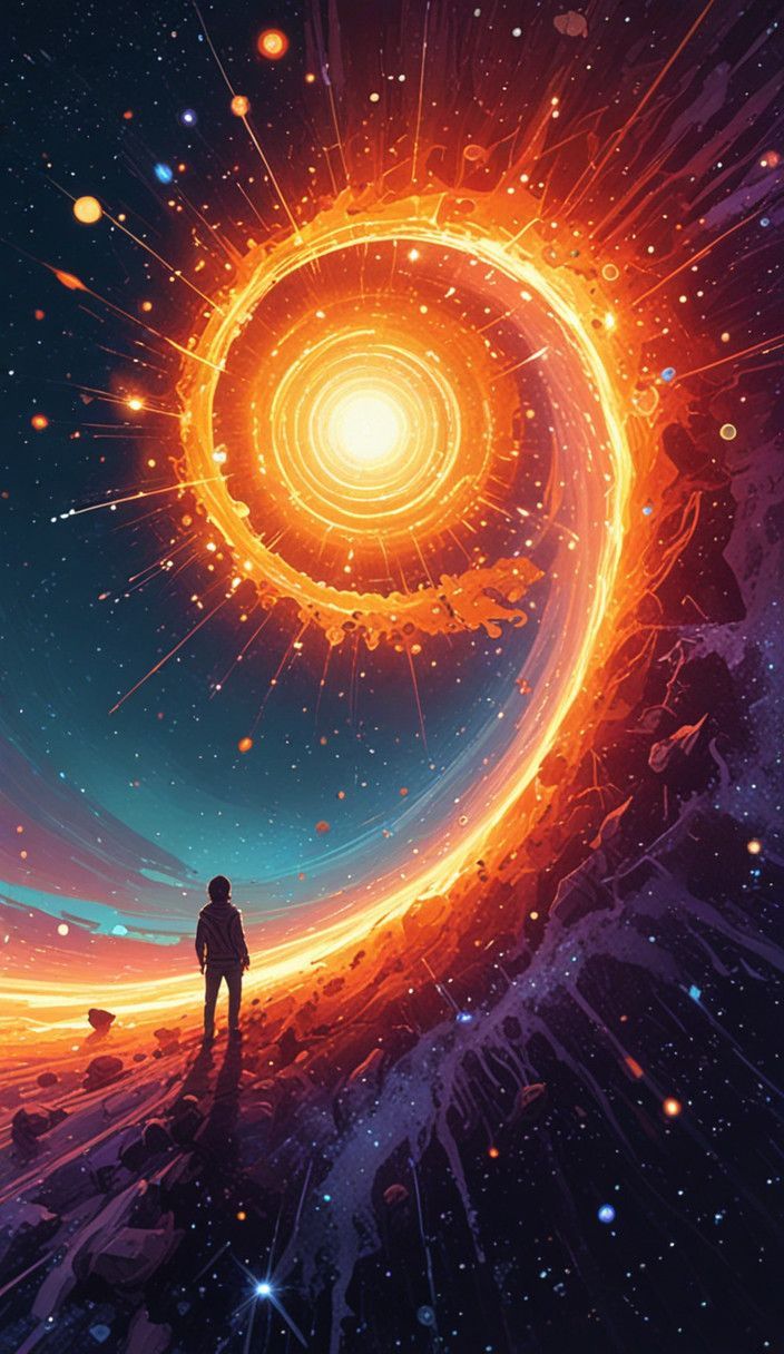 Surreal Cosmic Portraits in Vibrant Iridescence