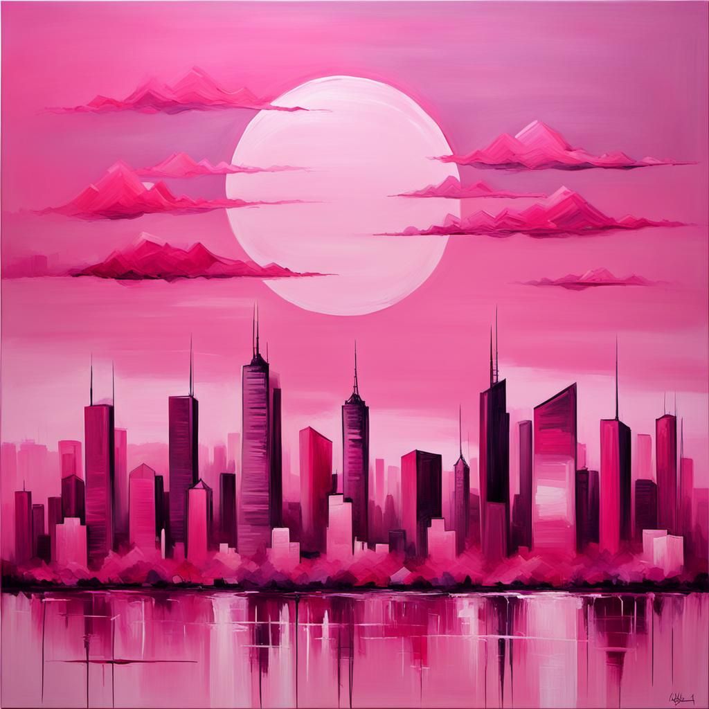 “Pink Skyline at Dawn”