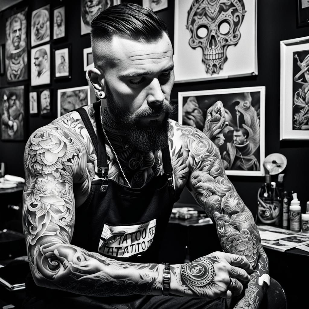 Recursive Tattoo: Artist Inking Himself