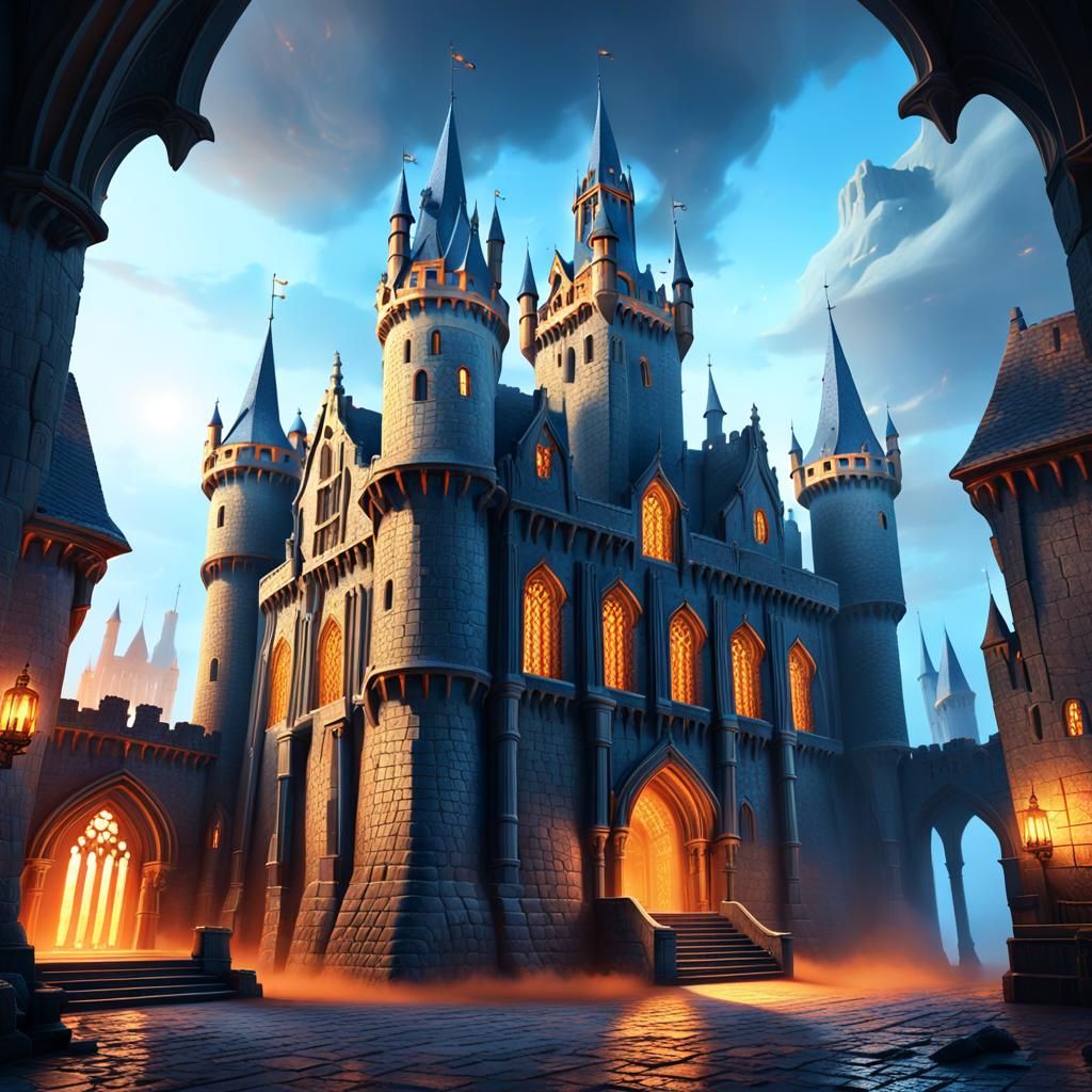 Majestic Medieval Castle in Mystical Landscape
