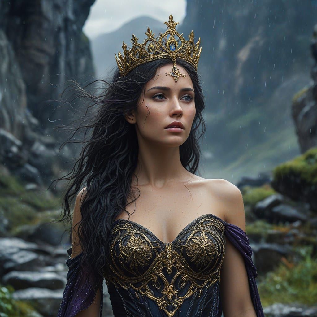 Ethereal Goddess in Dystopian Ruins