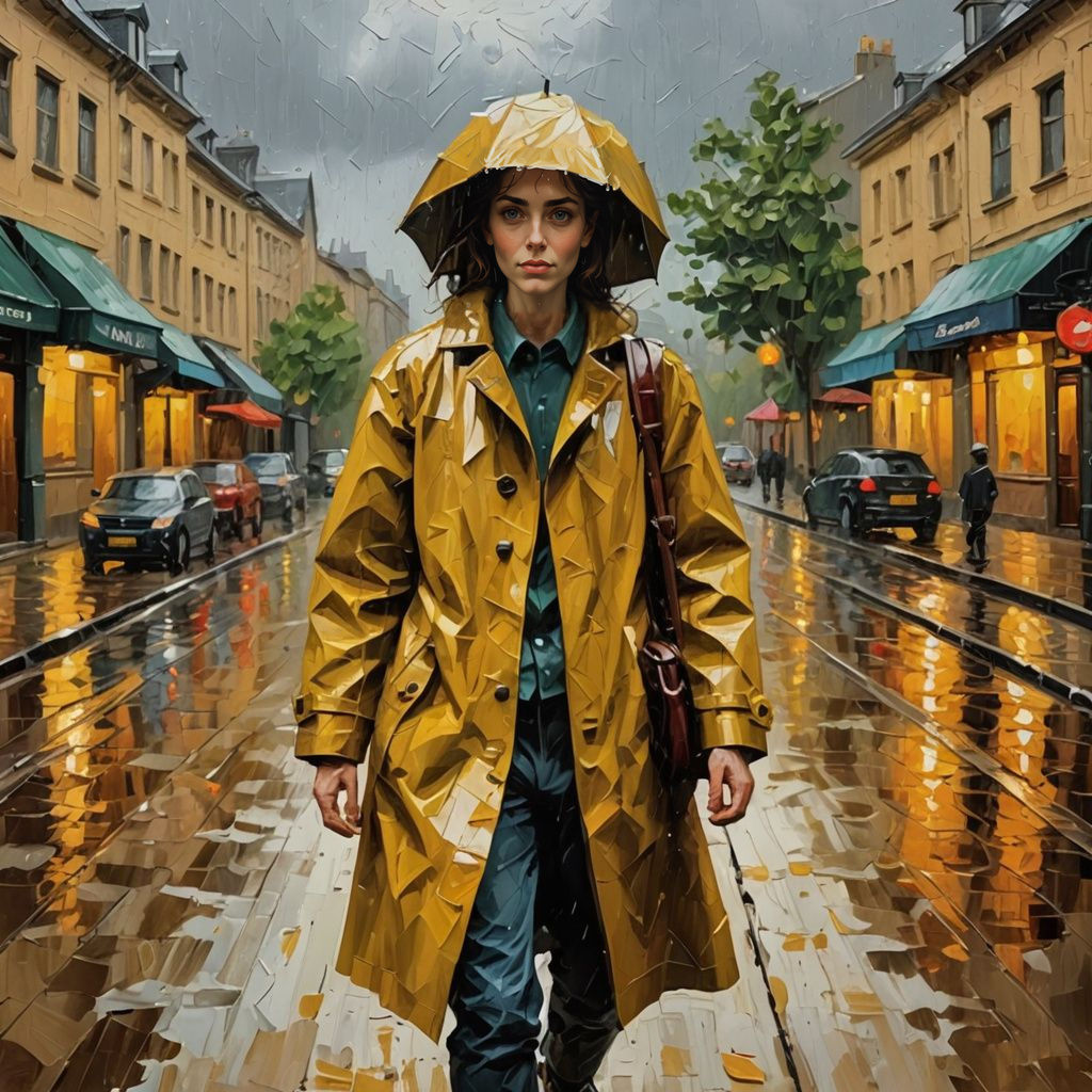 Rainy Afternoon Serenity as Impasto Painting