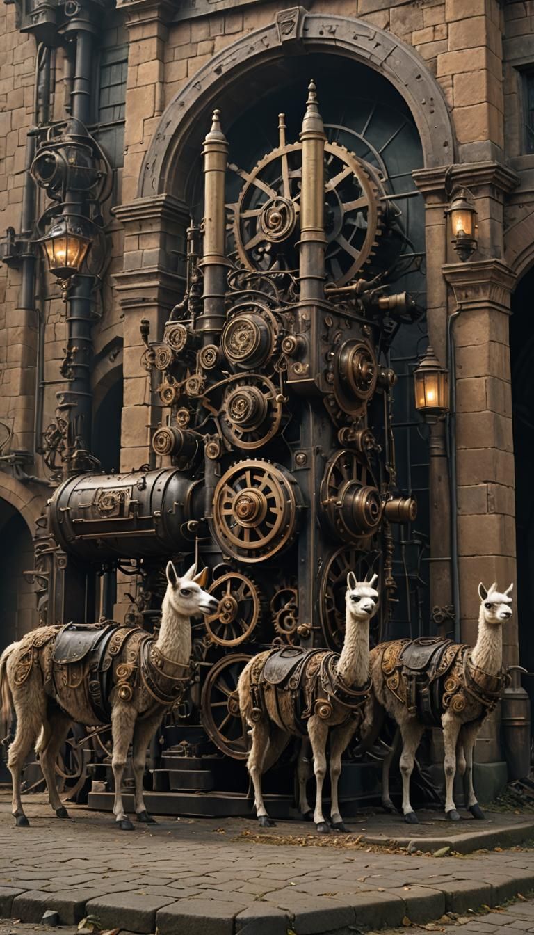 Gothic Surrealism: Llamas and Steampunk Engine