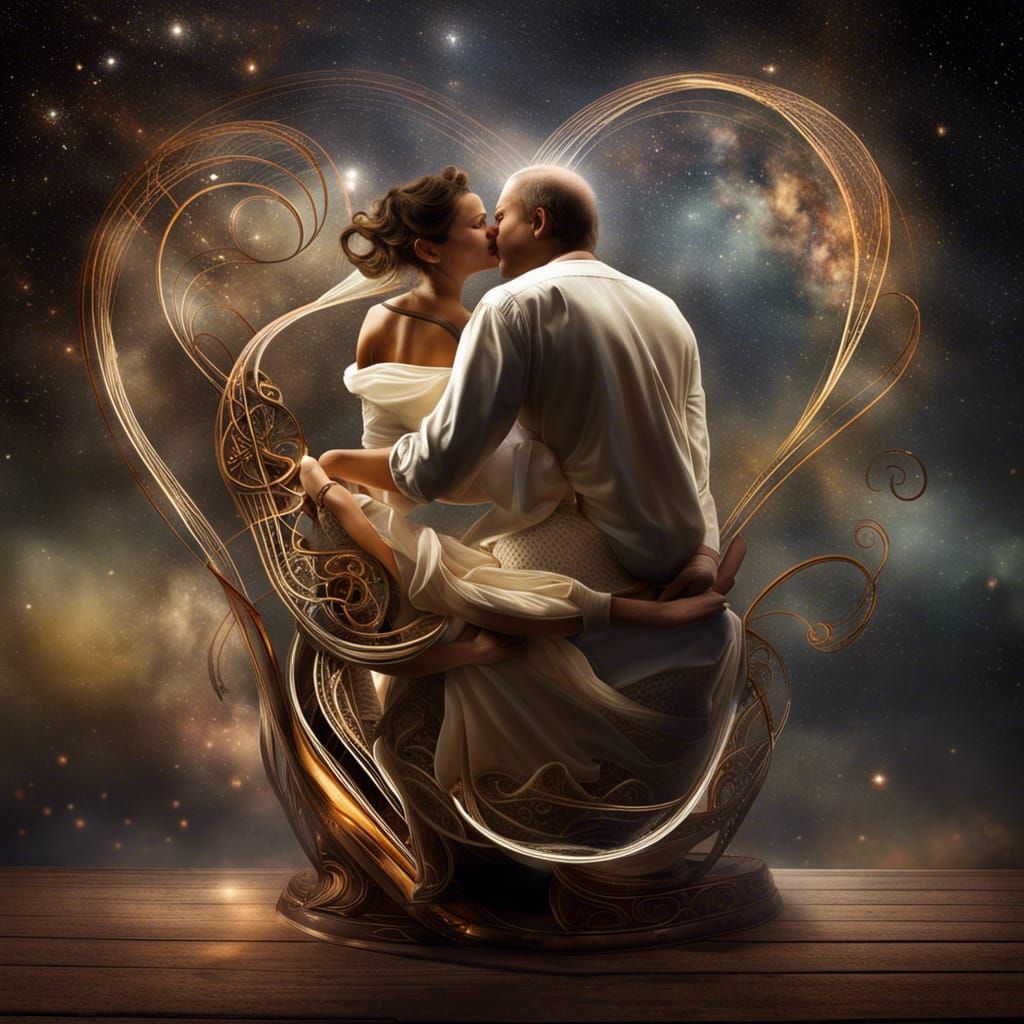 Hyperrealistic Couple Sharing a Loving Moment