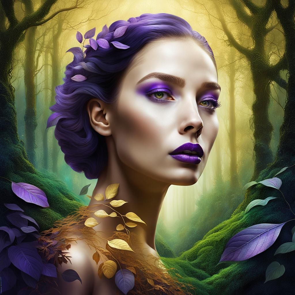 An exquisite digital art piece featuring a woman, [POSITION:...