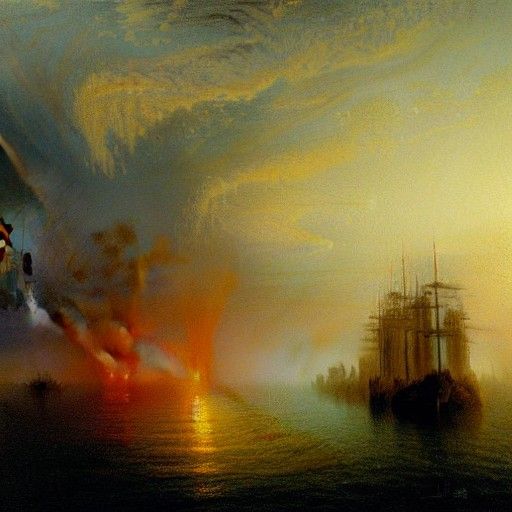 Ship Approaches Port City at Dawn