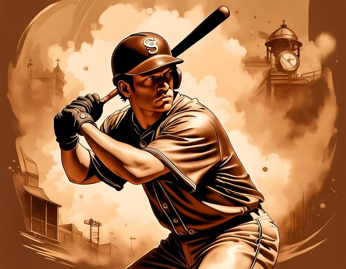 Steampunk Baseball Player in Victorian Style