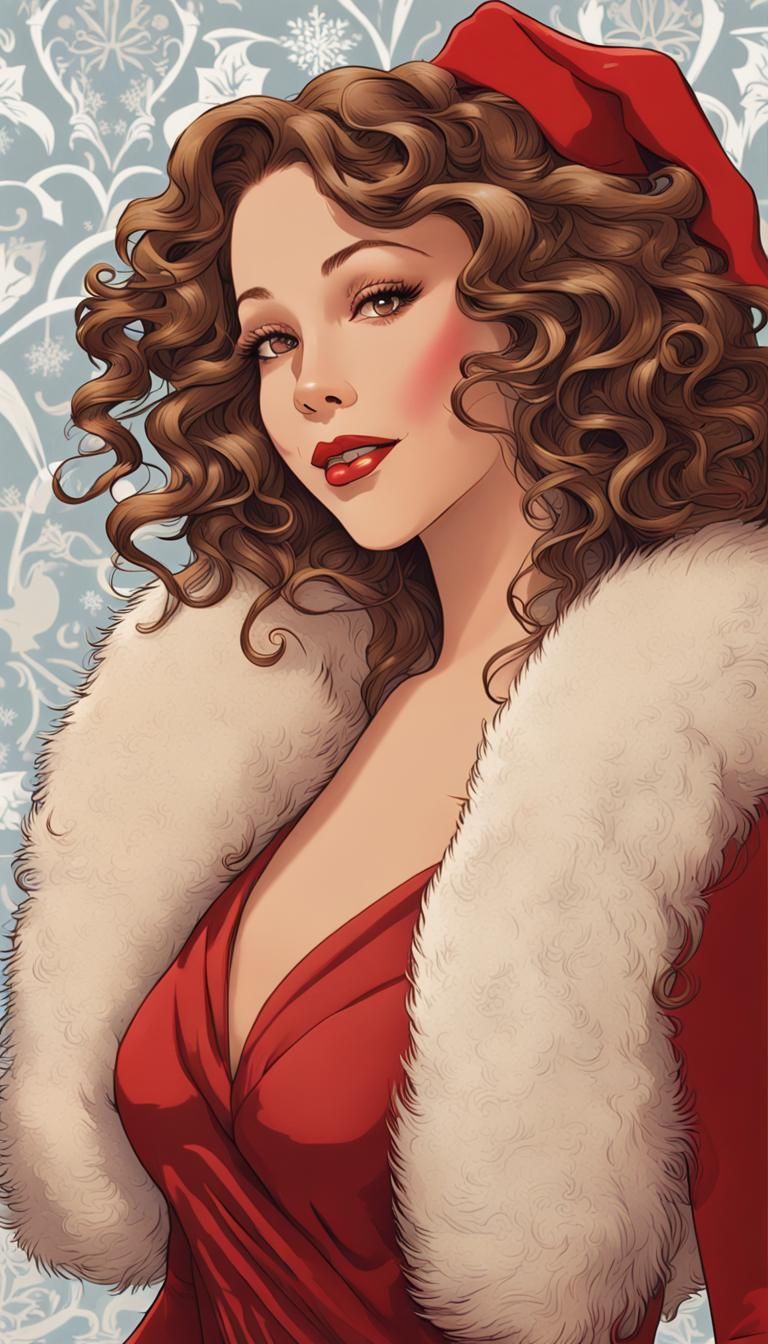Christmas Portrait in Art Nouveau Style