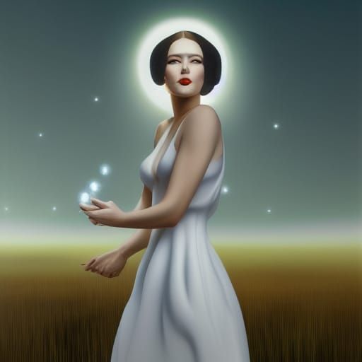 Ethereal Woman in Electric Field, Film Noir