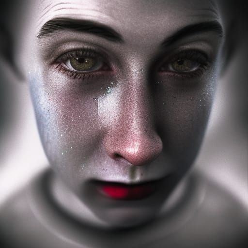 Sad Clown Portrait in Detailed 3D Video Game Style