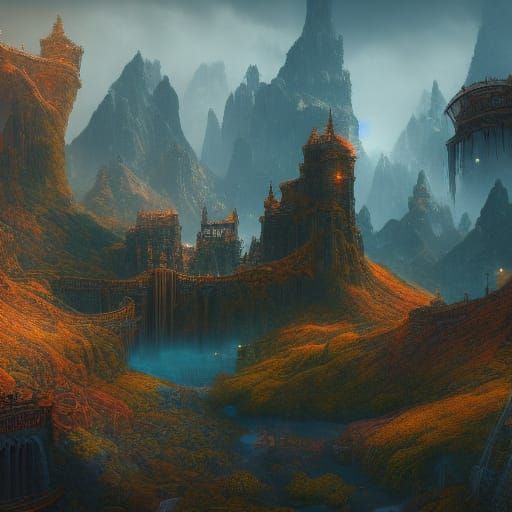 Fantastical Matte Painting in Deep Color