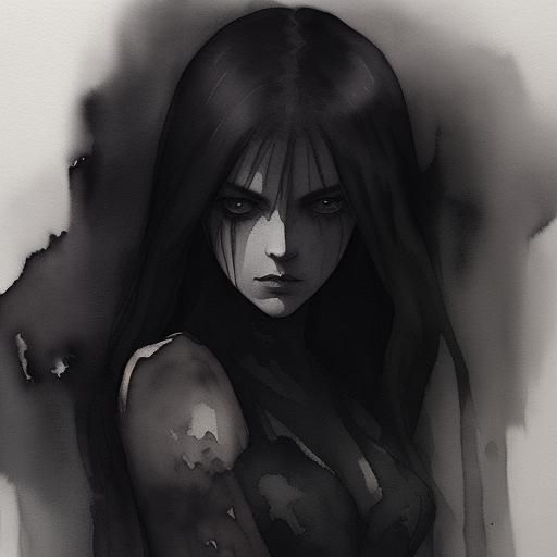 Dark Moody Watercolor Art