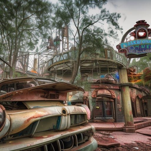 Post-Apocalyptic Disney World in Decay