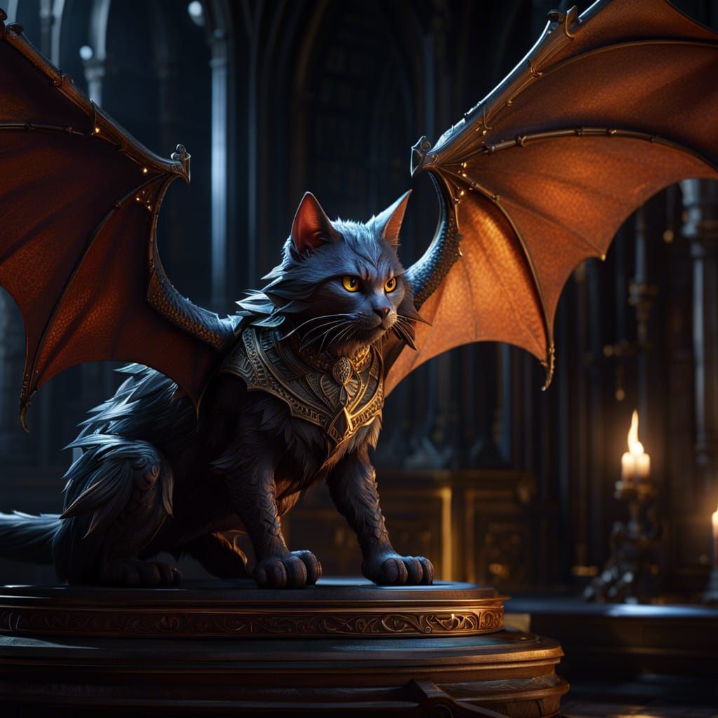 Cat Bat Dark Fantasy Concept Art
