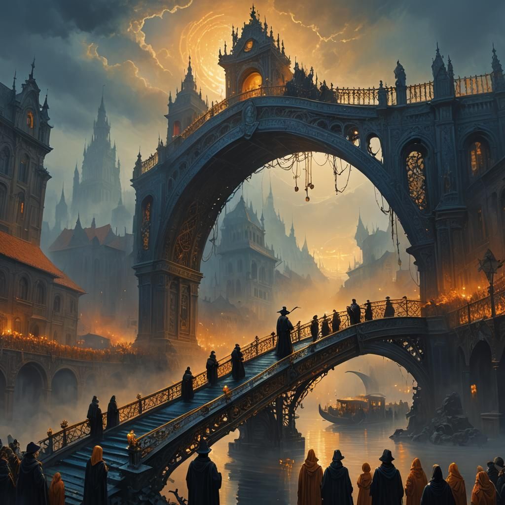 Surreal Guitar Bridge Floats Above Funeral